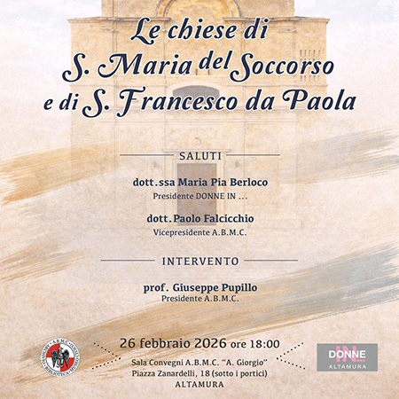 EVENTO: LE CHIESE DI S.MARIA DEL SOCCORSO E DI S.FRANCESCO DA PAOLA